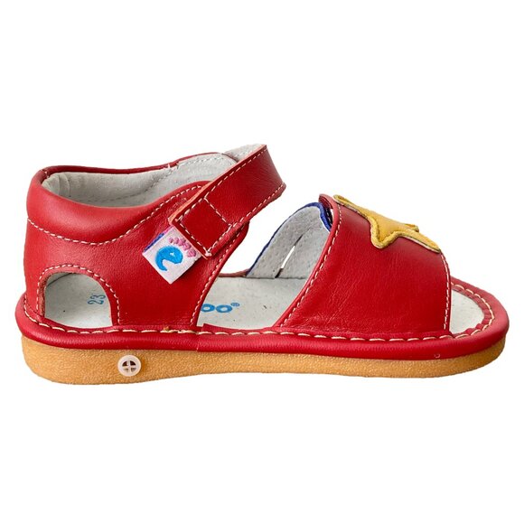 NEW โญ๏ธ Red/Multicolor Star Squeaky Sandal - Multiple Toddler Sizes - Picture 4 of 6